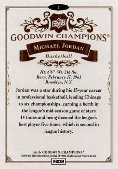 2016 Upper Deck Goodwin Champions #1 Michael Jordan Back