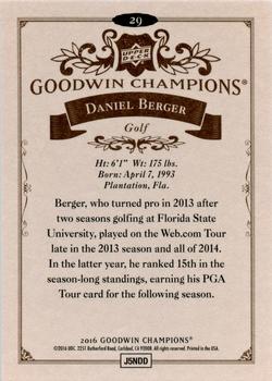 2016 Upper Deck Goodwin Champions #29 Daniel Berger Back
