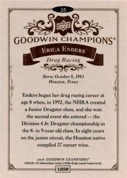 2016 Upper Deck Goodwin Champions #35 Erica Enders Back