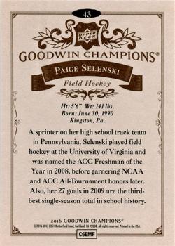 2016 Upper Deck Goodwin Champions #43 Paige Selenski Back