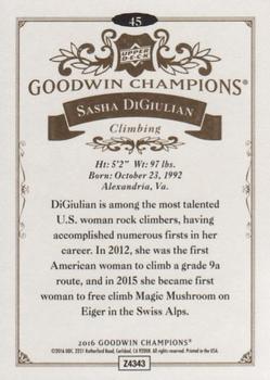 2016 Upper Deck Goodwin Champions #45 Sasha Digiulian Back
