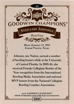 2016 Upper Deck Goodwin Champions #49 Stefanie Johnson Back