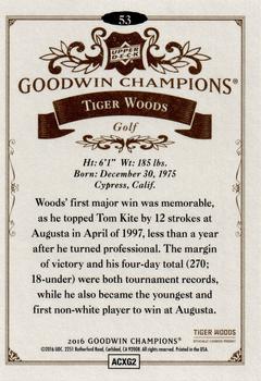 2016 Upper Deck Goodwin Champions #53 Tiger Woods Back