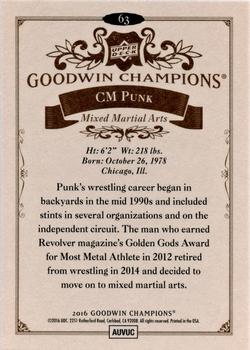 2016 Upper Deck Goodwin Champions #63 CM Punk Back