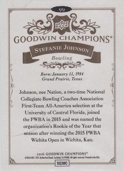 2016 Upper Deck Goodwin Champions #99 Stefanie Johnson Back