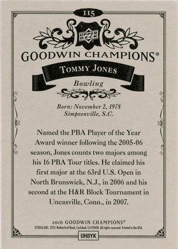 2016 Upper Deck Goodwin Champions #115 Tommy Jones Back