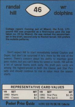 1991 SCD Sports Card Pocket Price Guide FB/BK/HK Collector #46 Randal Hill Back