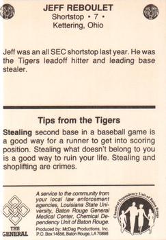 1985-86 LSU Tigers #10 Jeff Reboulet Back