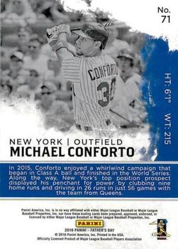 2016 Panini Father's Day #71 Michael Conforto Back