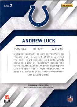 2016 Panini Father's Day - Elements #3 Andrew Luck Back