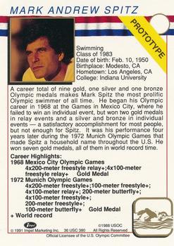 1991 Impel U.S. Olympic Hall of Fame - Promos #NNO Mark Spitz Back