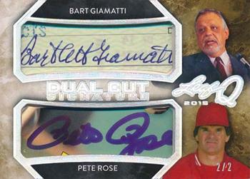 2015 Leaf Q - Dual Cut Signature Silver Spectrum #DS-01 Bart Giamatti / Pete Rose Front