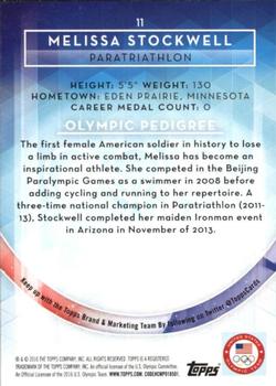 2016 Topps U.S. Olympic & Paralympic Team Hopefuls - Gold #11 Melissa Stockwell Back