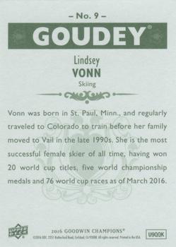 2016 Upper Deck Goodwin Champions - Goudey #9 Lindsey Vonn Back