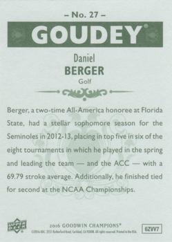 2016 Upper Deck Goodwin Champions - Goudey #27 Daniel Berger Back