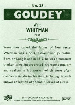 2016 Upper Deck Goodwin Champions - Goudey #38 Walt Whitman Back
