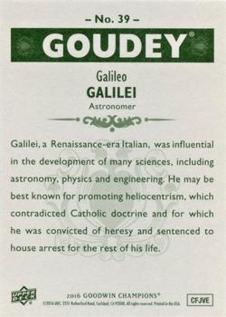2016 Upper Deck Goodwin Champions - Goudey #39 Galileo Galilei Back