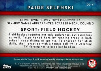 2016 Topps U.S. Olympic & Paralympic Team Hopefuls - Olympic Disciplines #OD-4 Paige Selenski Back