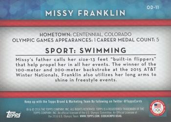 2016 Topps U.S. Olympic & Paralympic Team Hopefuls - Olympic Disciplines #OD-11 Missy Franklin Back