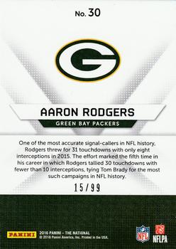 2016 Panini The National - Hyperplaid Thick #30 Aaron Rodgers Back