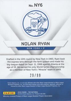 2016 Panini The National - New York Baseball Hyper Plaid Thick #NY6 Nolan Ryan Back