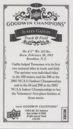 2016 Upper Deck Goodwin Champions - Minis #71 Justin Gatlin Back