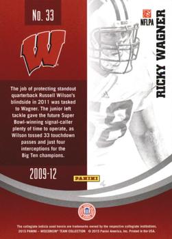2015 Panini Wisconsin Badgers #33 Ricky Wagner Back