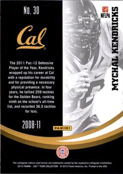 2015 Panini California Golden Bears #30 Mychal Kendricks Back