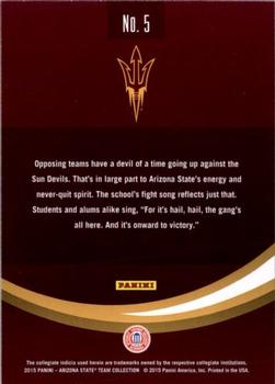 2015 Panini Arizona State Sun Devils #5 Fight Song Back