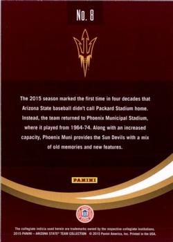 2015 Panini Arizona State Sun Devils #8 Phoenix Municipal Stadium Back