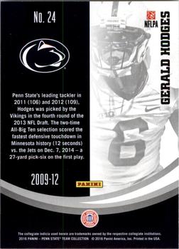 2016 Panini Penn State Nittany Lions #24 Gerald Hodges Back