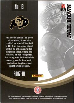 2016 Panini Colorado Buffaloes #13 Jalil Brown Back