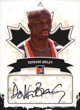 2011 In The Game Canadiana - Autographs Black #A-DB1 Donovan Bailey Front