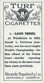 1925 Sports Records #1 Lawn Tennis Back