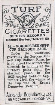 1925 Sports Records #49 Gordon-Bennett Cup Balloon Race Back