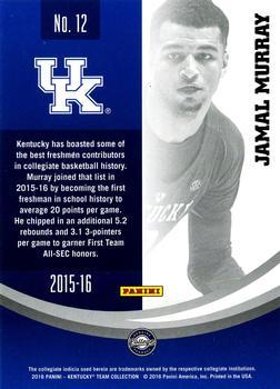 2016 Panini Kentucky Wildcats - Kentucky Gold #12 Jamal Murray Back