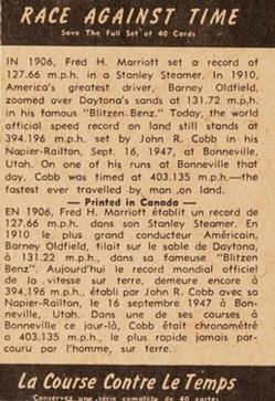 1954 Parkhurst Race Against Time (V339-12) #19 Seven Miles a Minute Back