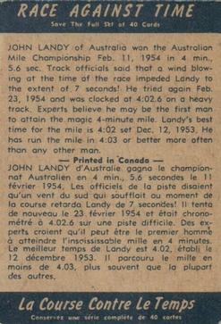 1954 Parkhurst Race Against Time (V339-12) #38 John Landy Back