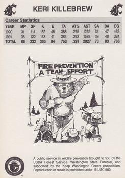 1992 Washington State Cougars Smokey #NNO Keri Killebrew Back
