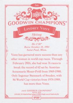 2016 Upper Deck Goodwin Champions - Royal Red #60 Lindsey Vonn Back