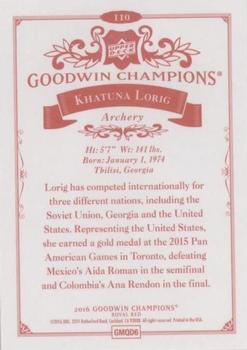 2016 Upper Deck Goodwin Champions - Royal Red #110 Khatuna Lorig Back