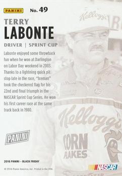 2016 Panini Black Friday - Thick Stock #49 Terry Labonte Back