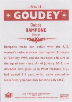 2016 Upper Deck Goodwin Champions - Goudey Royal Red #11 Christie Rampone Back