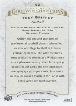 2017 Upper Deck Goodwin Champions #92 Trey Griffey Back