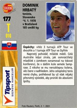 2001 Stadion World Stars #177 Dominik Hrbaty Back