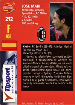 2001 Stadion World Stars #212 Jose Mari Back