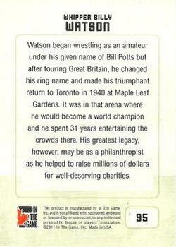 2011 In The Game Canadiana - Sapphire #95 Whipper Billy Watson Back