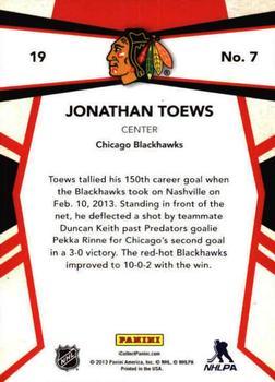 2013 Panini National Sports Collectors Convention - Team Colors Cracked Ice #7 Jonathan Toews Back
