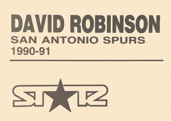 1990-91 St☆r (unlicensed) #NNO David Robinson Back