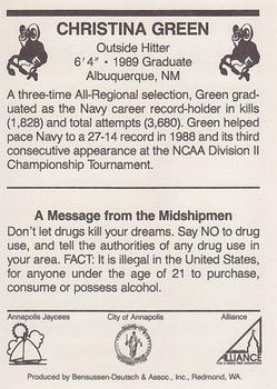 1990 United States Naval Academy #NNO Christina Green Back